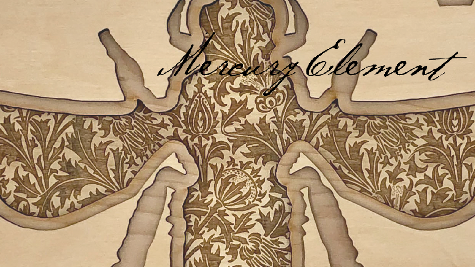 Detail of Bee, a 16" x 20" laser engraved and cut fanart piece - From our Realm of the Elderling character collection. This was created from 3 stacked layers of 1/4" birch plywood.