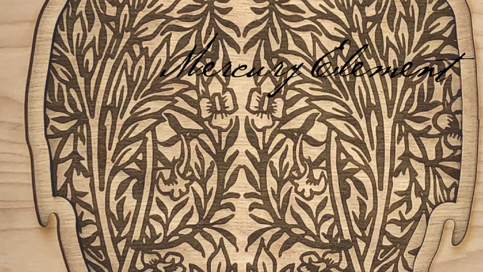 Detail of Motley, a 16" x 20" laser engraved and cut fanart piece - From our Realm of the Elderling character collection. This was created from 3 stacked layers of 1/4" birch plywood.