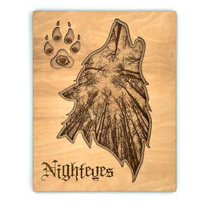 Nighteyes - 16x20 RotE laser etched and engraved fanart