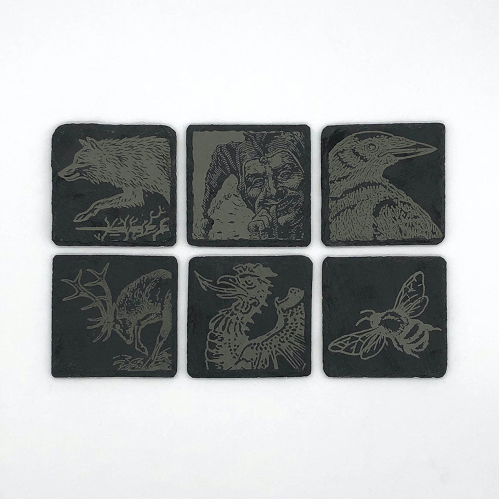 Realm of the Elderling Slate Coasters
