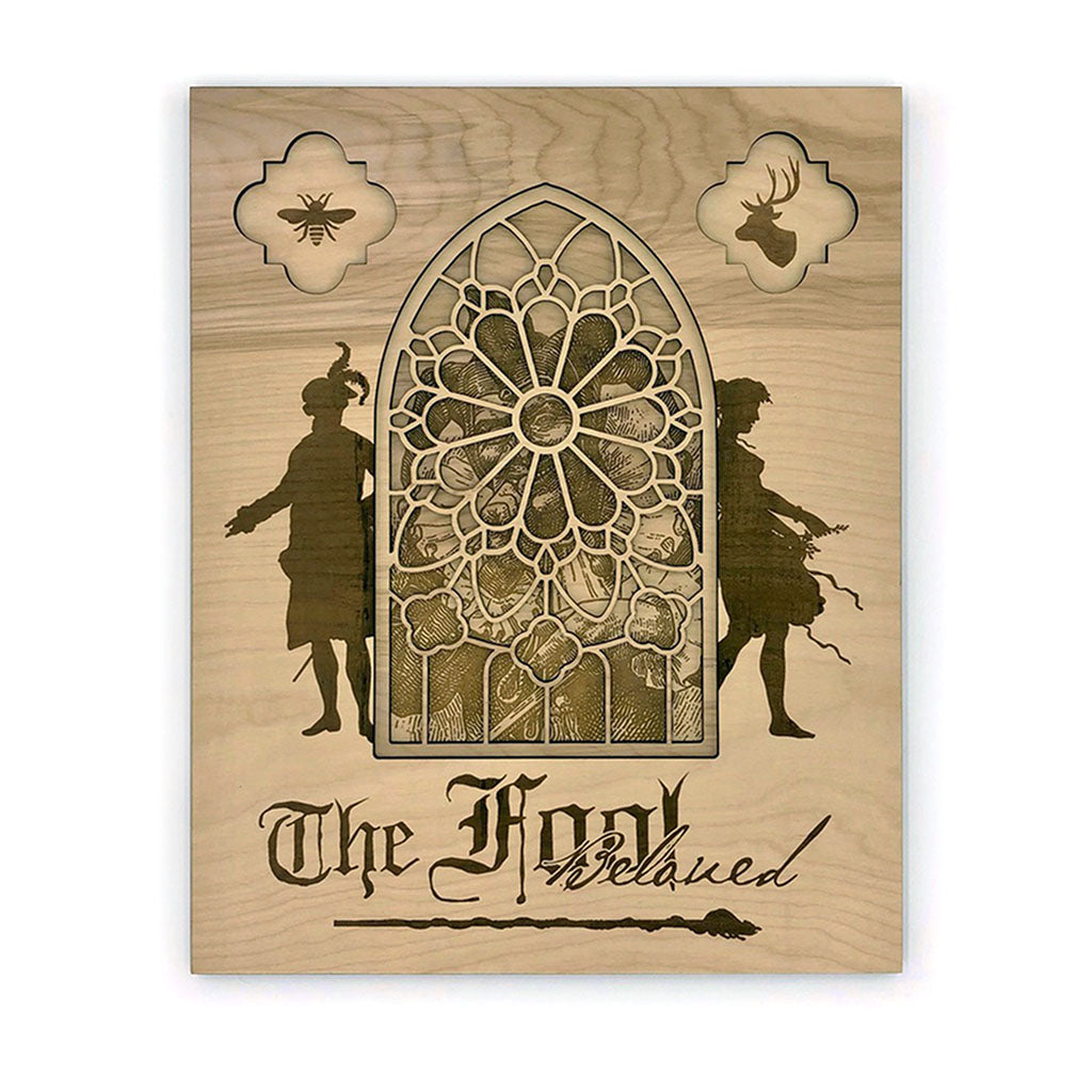 The Fool - From our Realm of the Elderling character collection. This was created from 3 stacked layers of 1/4" birch plywood.