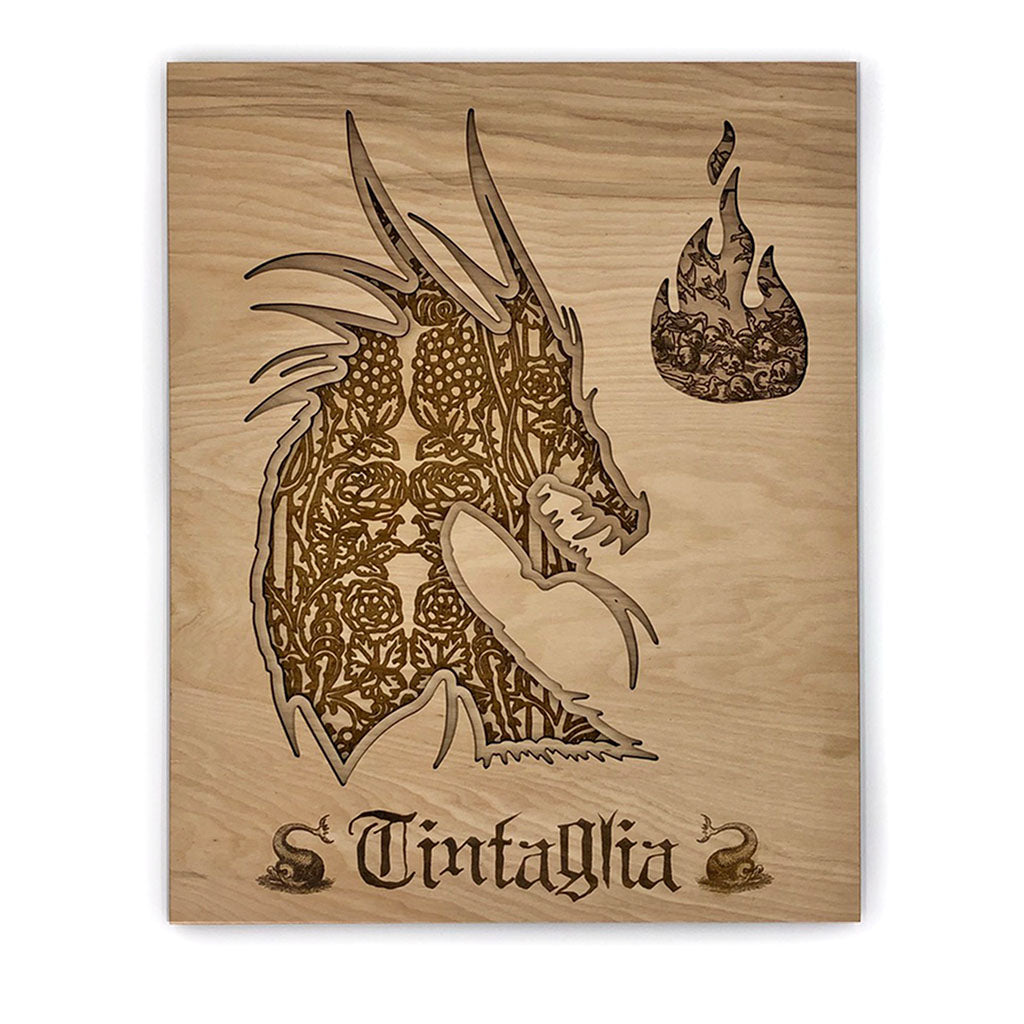 Tintaglia - From our Realm of the Elderling character collection. This was created from 3 stacked layers of 1/4" birch plywood.